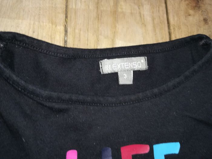 Magnifique tee shirt manches longues noire avec message In Extenso taille 3 ANS 3€ - photo numéro 3