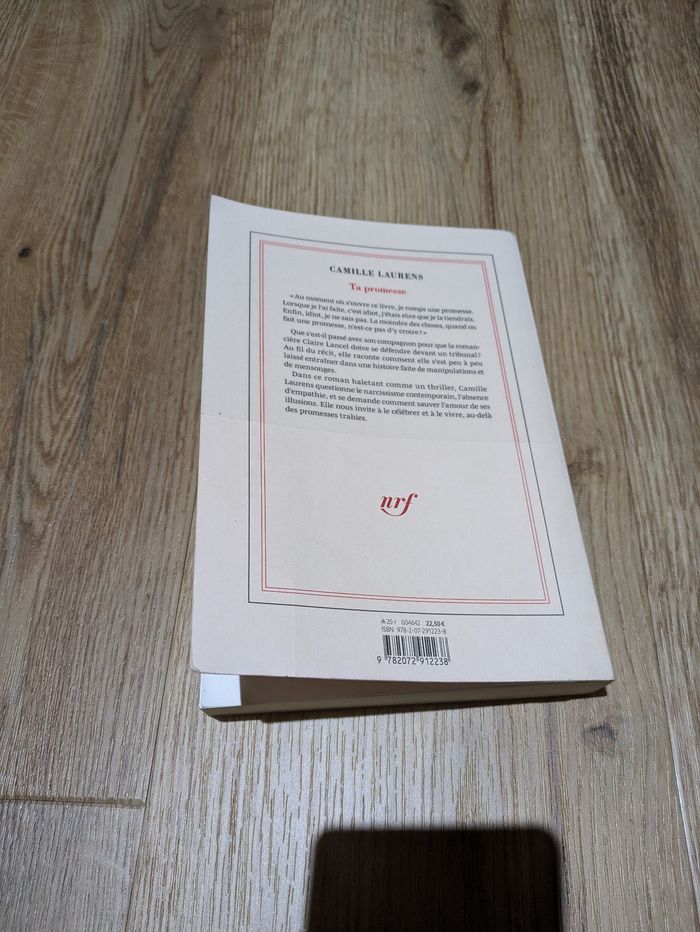 Livre Ta Promesse Camille Laurens - photo numéro 2