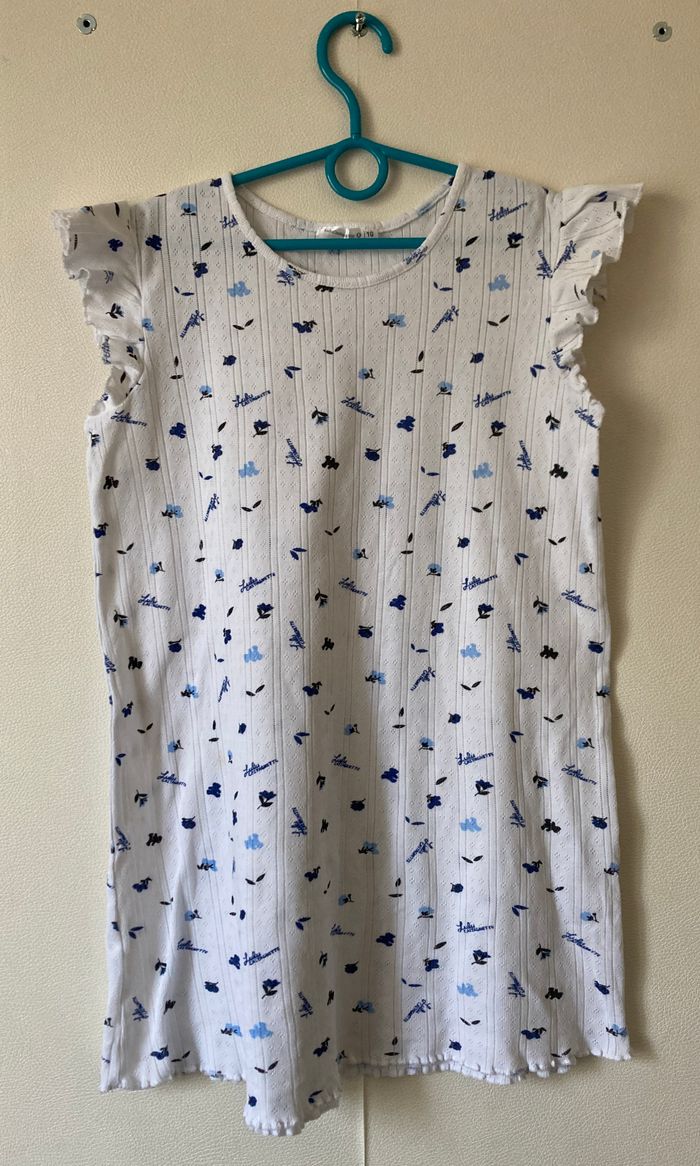 pyjama chemise de nuit motifs ourson et fleurs - photo numéro 1