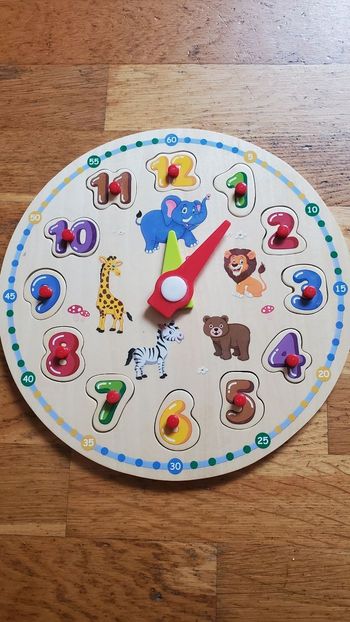 Horloge puzzle en bois