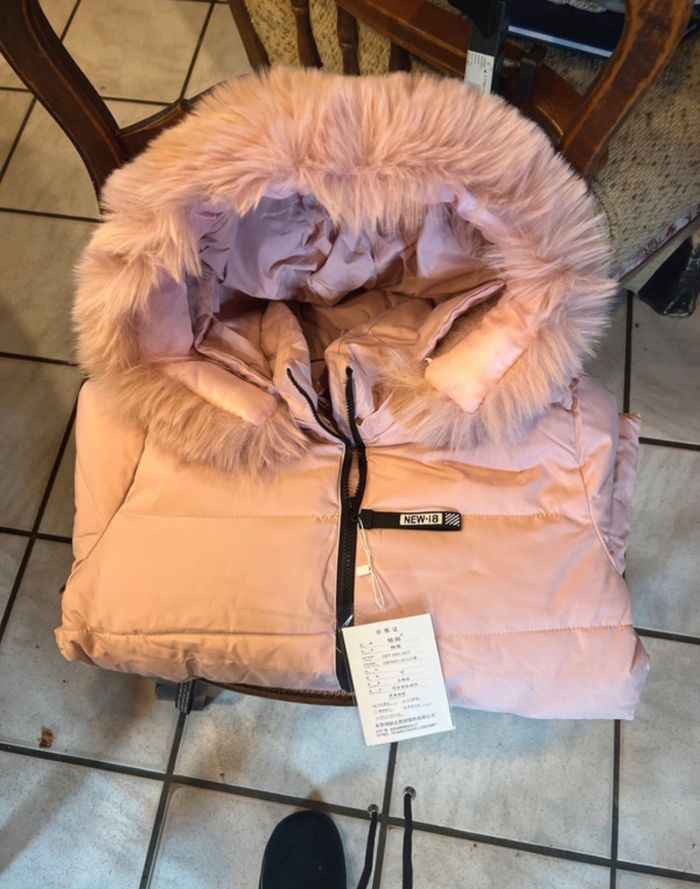 Blouson doudoune rose - photo numéro 2