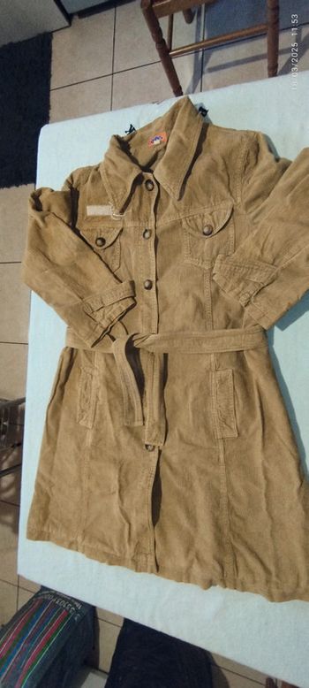 Manteau mi-longue femme cannelé