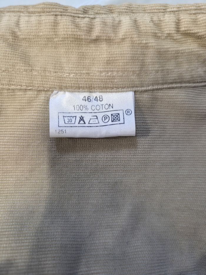 Veste chemise beige en velours côtelé, 100% coton, taille 44. - photo numéro 4