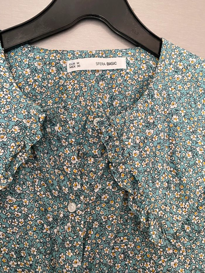 Chemise femme col Claudine fleurs vintage - photo numéro 4
