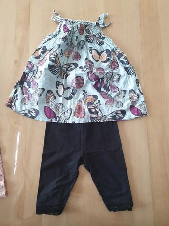 Ensemble fille 12 mois tunique papillons + legging