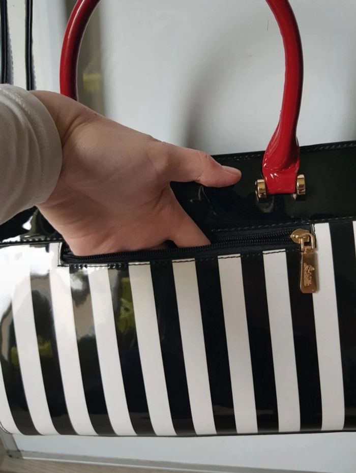 Sac et porte feuille à rayures - photo numéro 5