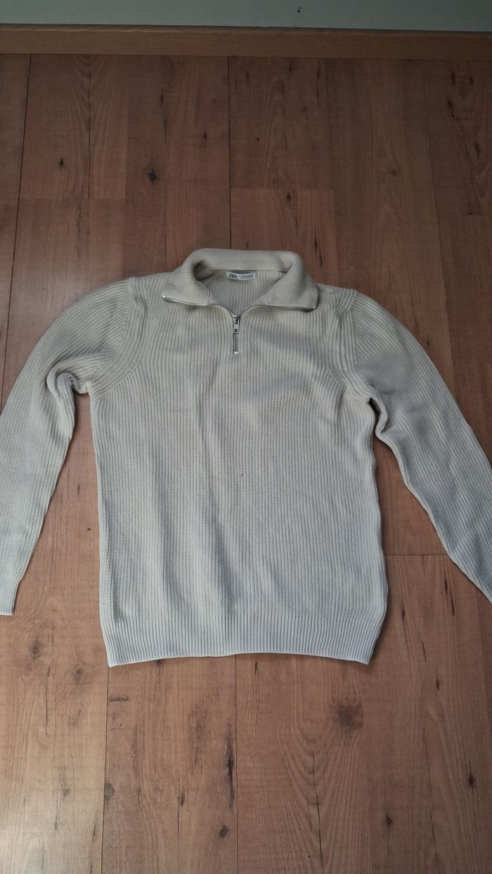 Pull à col roulé beige zara - photo numéro 3