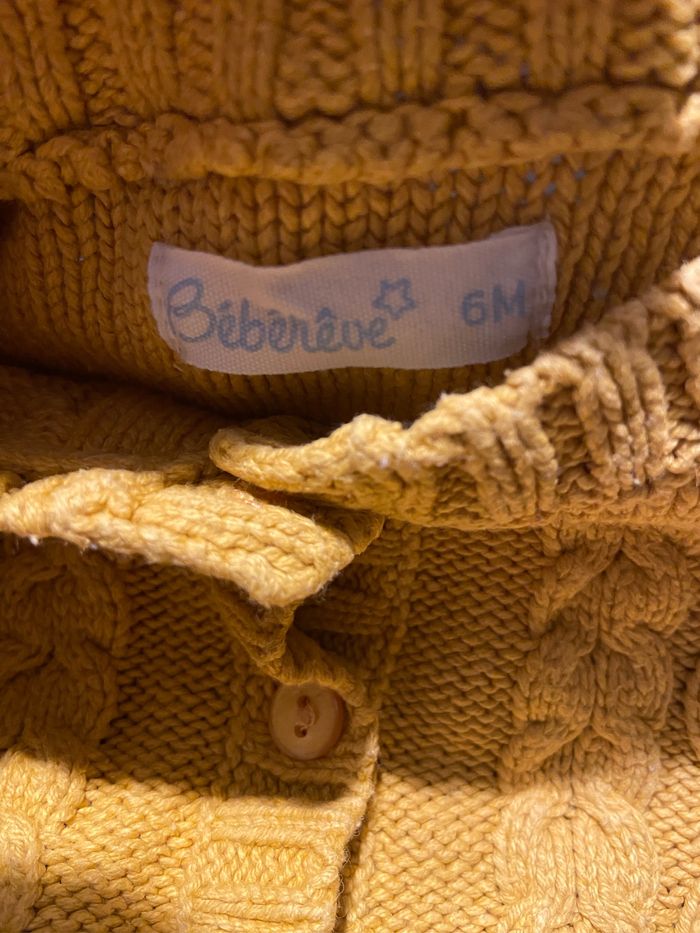 Gilet manches longues jaune moutarde - photo numéro 3