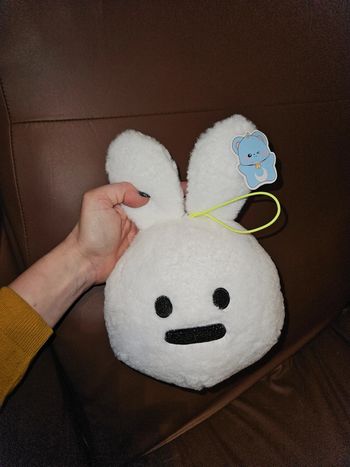 Peluche tête de lapin blanc +- 25 cm neuf