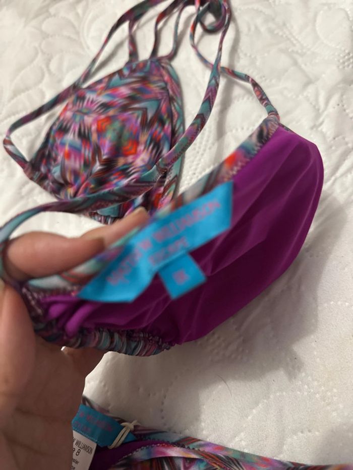 Maillot triangle Matthew Williamson – violet/bleu psychédélique – taille EU 36/38 - photo numéro 7