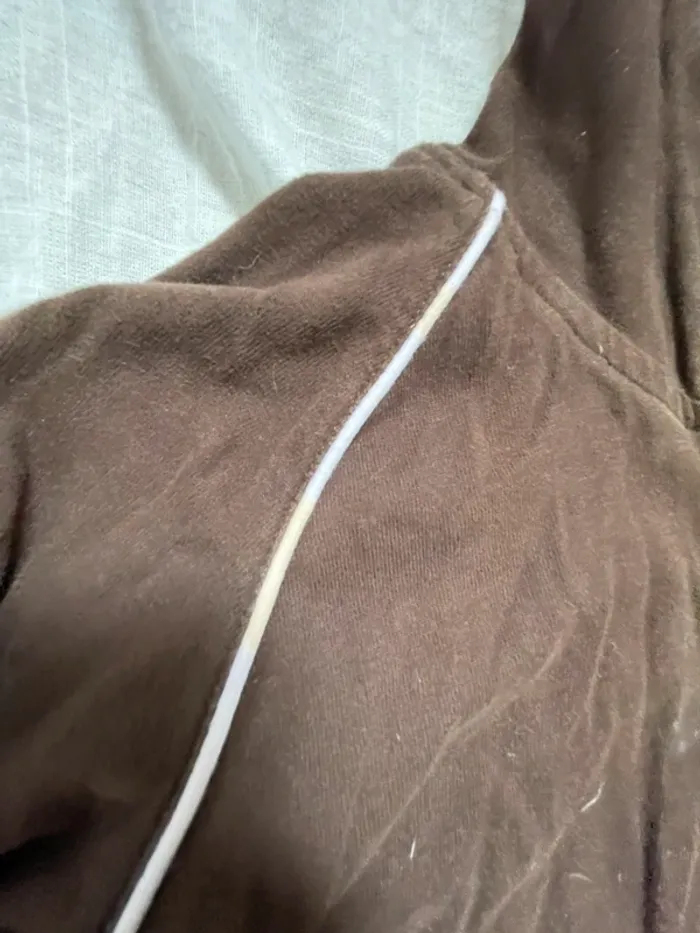 Gilet vintage Adidas marron & blanc – taille 14 ans - photo numéro 3