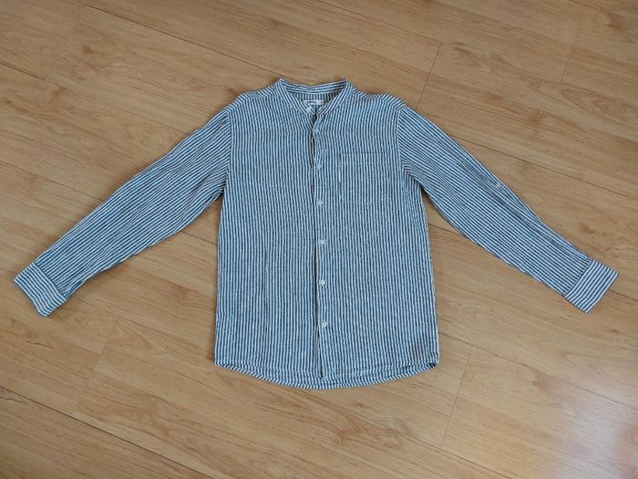 Chemise rayée manches longues et col mao 12 ans