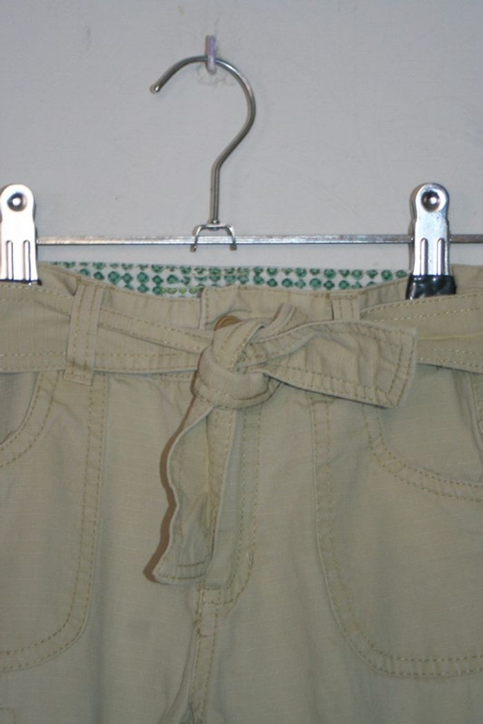 Pantacourt beige imitation lin - photo numéro 2