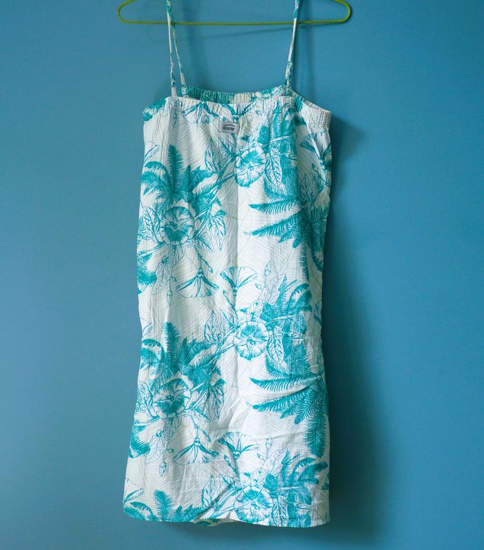 Robe Femme Oxbow 36 S palmier TBE vert blanc bretelles collection été - photo numéro 6
