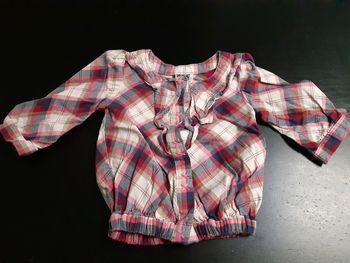 Chemisier écossais froufrou col bebe fille 3 mois tao