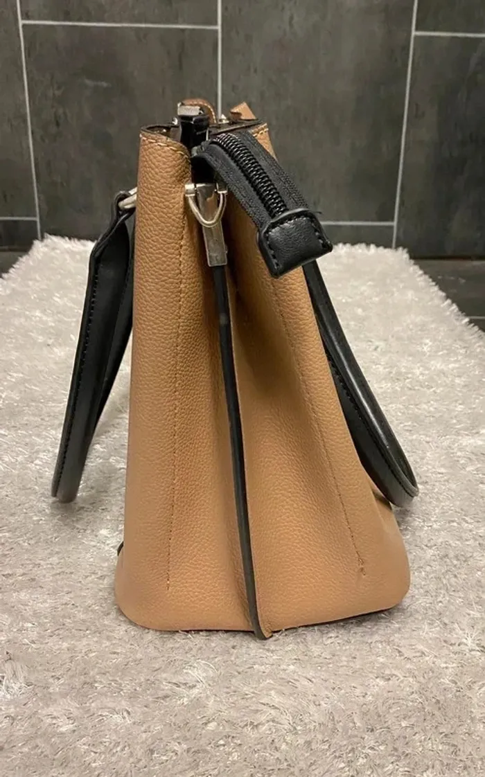 Sac à main camel / blanc / noir David Jones - photo numéro 2