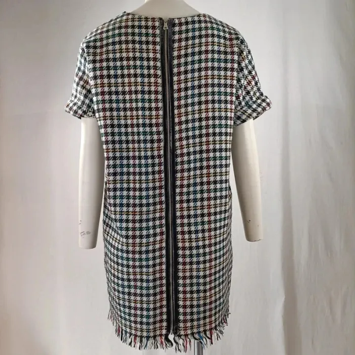 Robe courte Zara Trafaluc à carreaux pied-de-poule – taille S effet tweed A1091 - photo numéro 5
