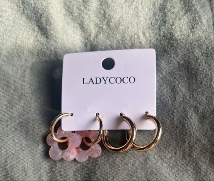 2 paires Boucles oreilles créoles et pampilles - photo numéro 2