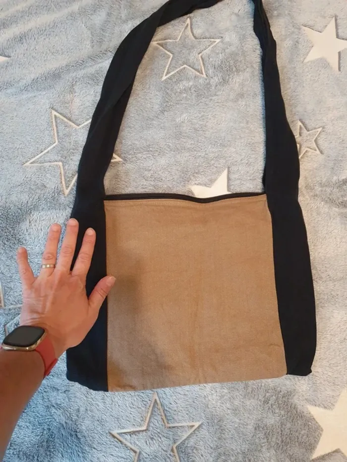 Sac bandoulière babylonia noir marron beige - photo numéro 4
