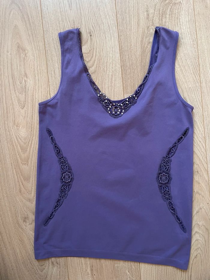 Débardeur violet avec dentelle - photo numéro 4
