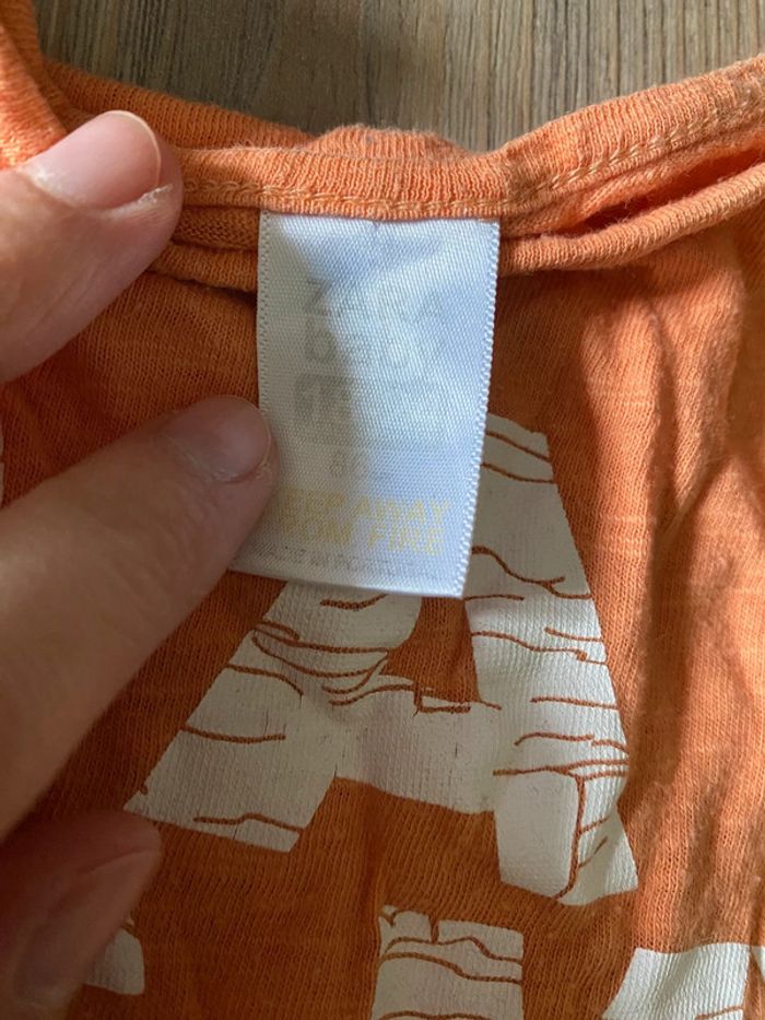 T-shirt Zara Dad is my Hero orange 18-24 mois - photo numéro 2