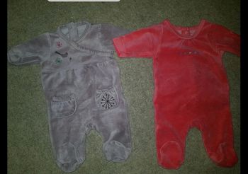 Lot de 2 pyjamas velours fille 1 mois vertbaudet