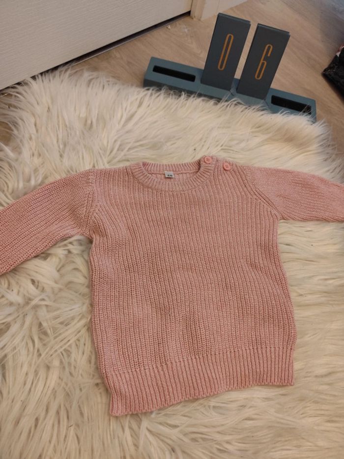 Pull long rose pailleté