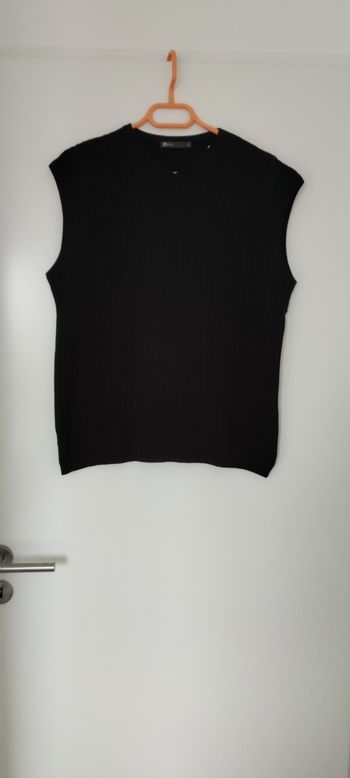Pull noir homme sans manche Jules