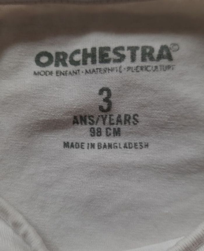 2 maillots de corps manches longues rose pâle et blanc fille - Orchestra - 3 ans - photo numéro 7