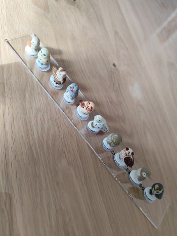 Lot de 10 figurines en céramique " les chouettes et hiboux"