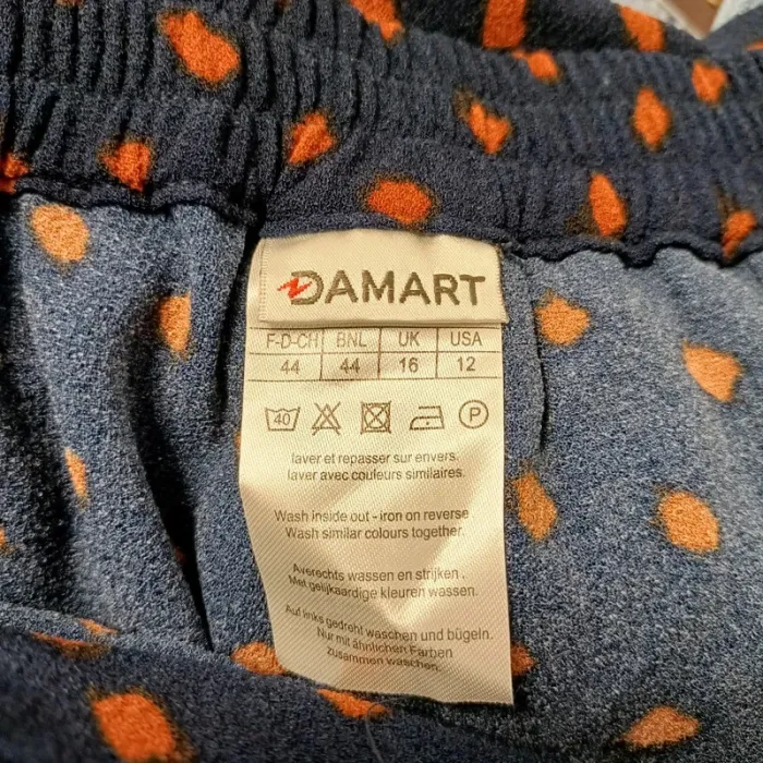 Pantalon fluide Damart bleu marine à pois rouille - Taille 44 - A154 - photo numéro 7