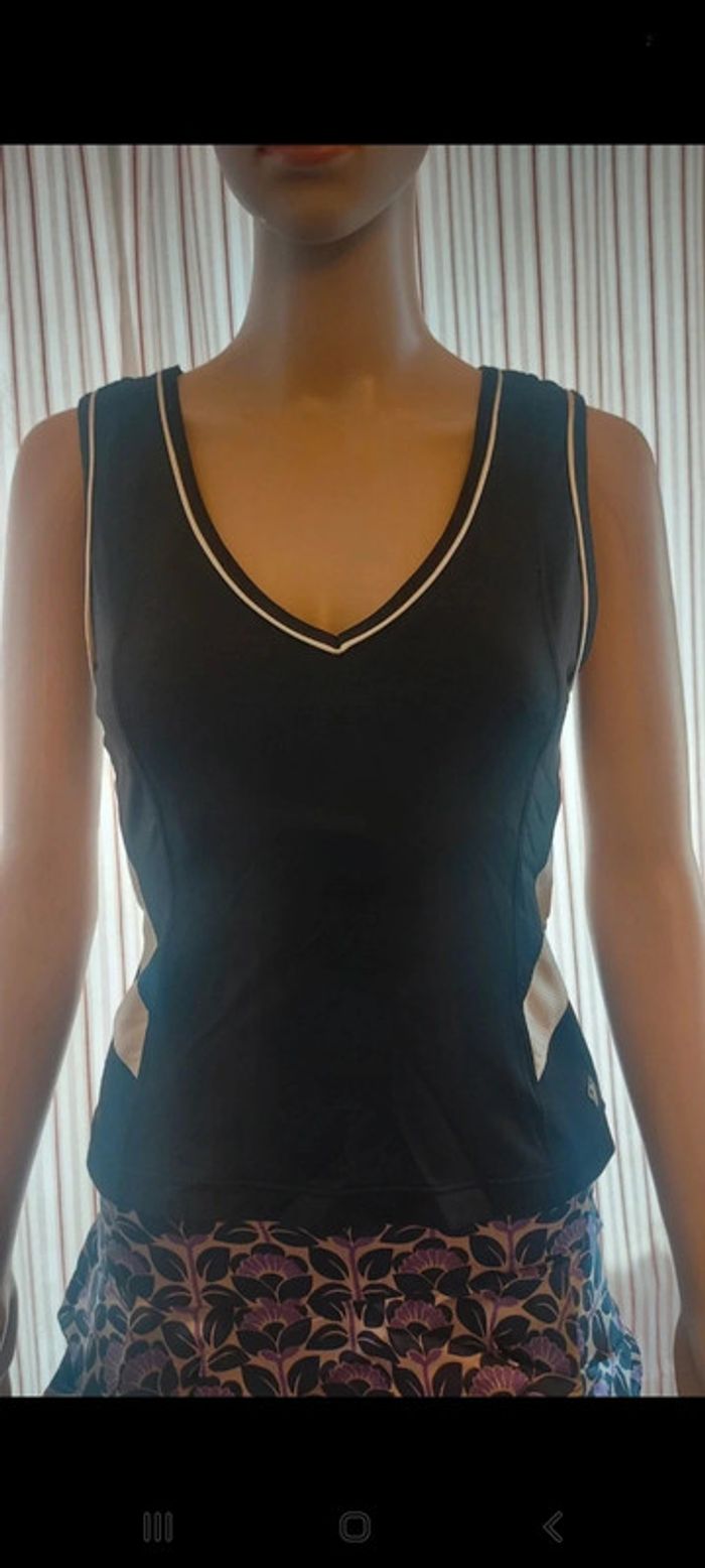 Debardeur de sport noir/blanc Rucanor taille M