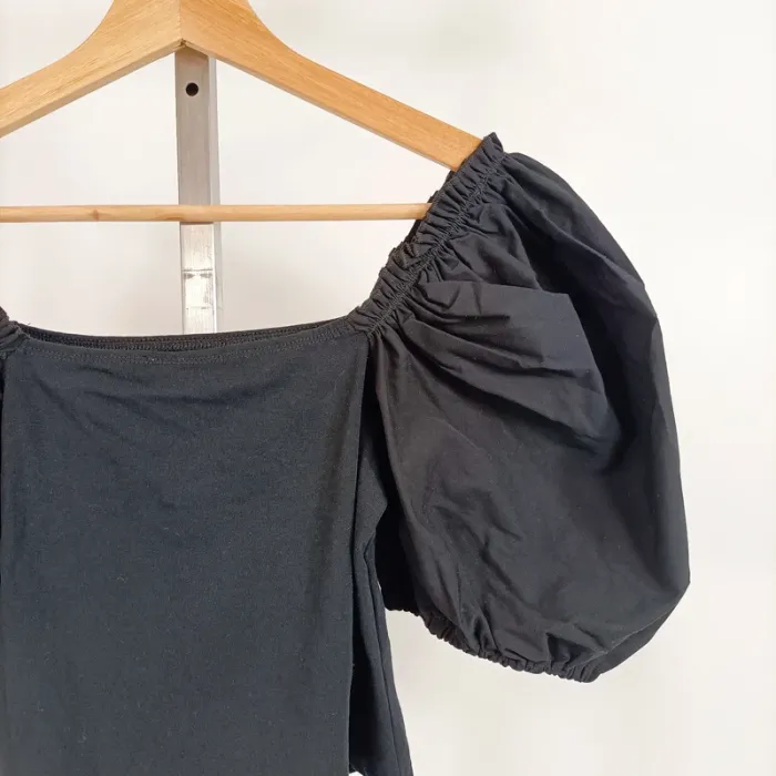 Top noir à manches ballon – Topshop – Taille 38 (M) A672 - photo numéro 6