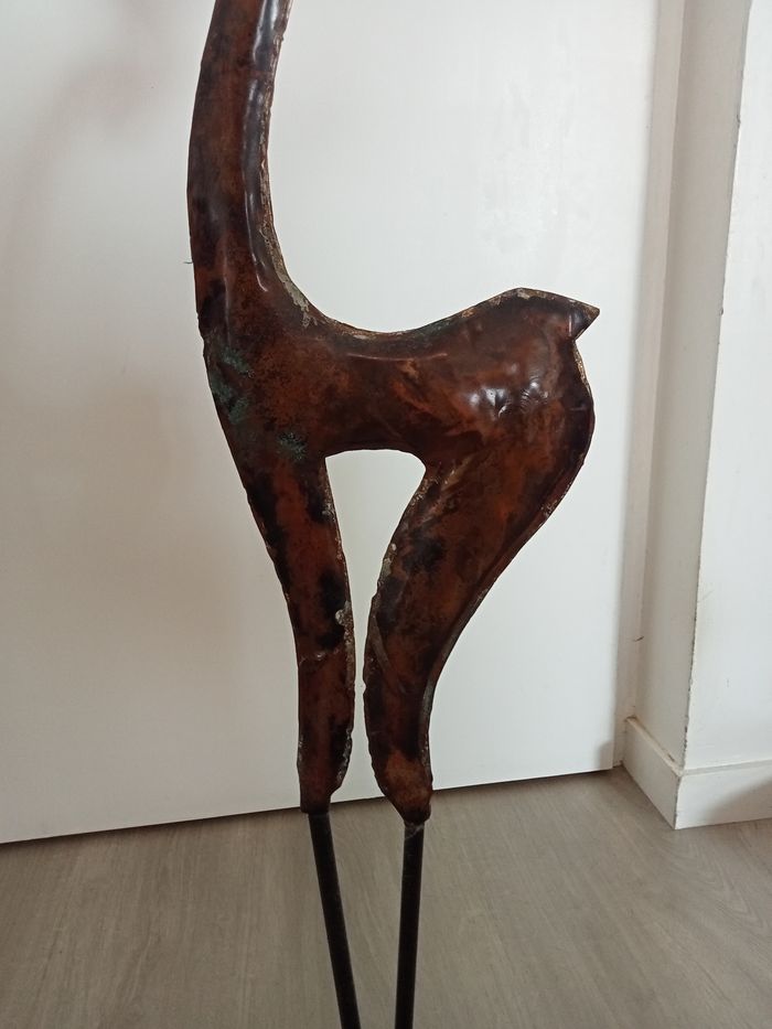 Sculpture gazelle / antilope métallique - photo numéro 4