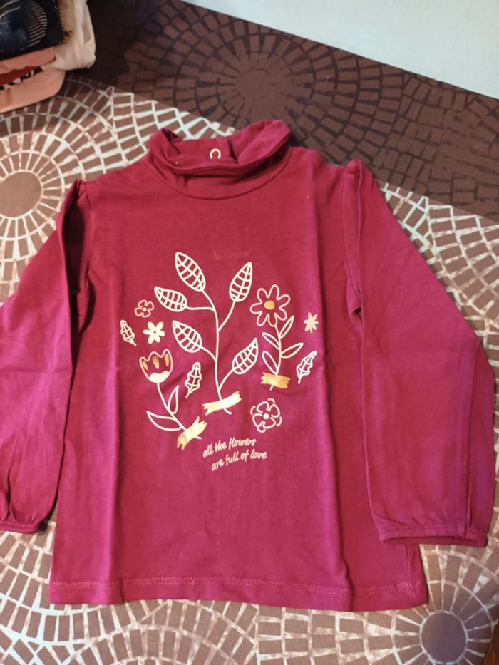 Tee shirt col roule fille 24 mois gemo