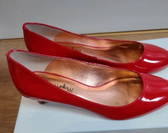 Superbe  escarpins rouge vernis femme neuf taille 37 - photo numéro 8