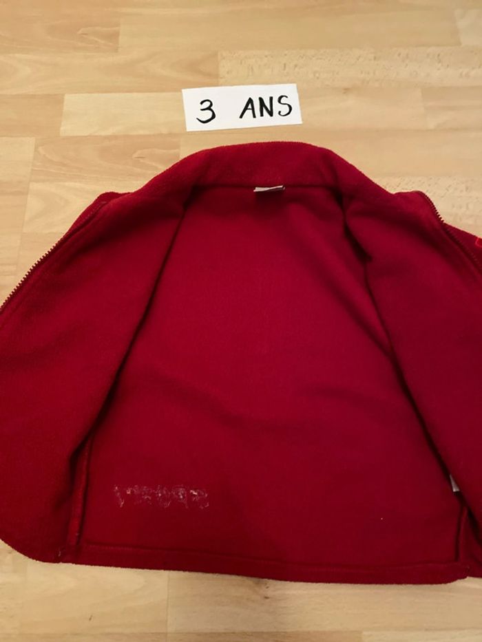 Veste zippée polaire rouge 3 ans - photo numéro 4