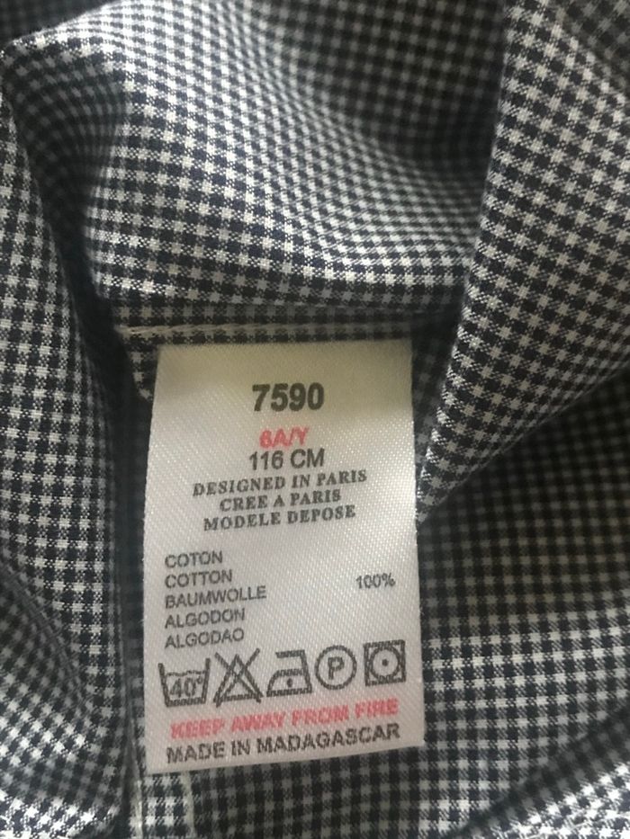 Chemise bleu Vichy JACADI  6 ans   NEUVE - photo numéro 5