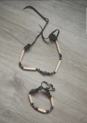 Collier + bracelet africain ajustable neuf