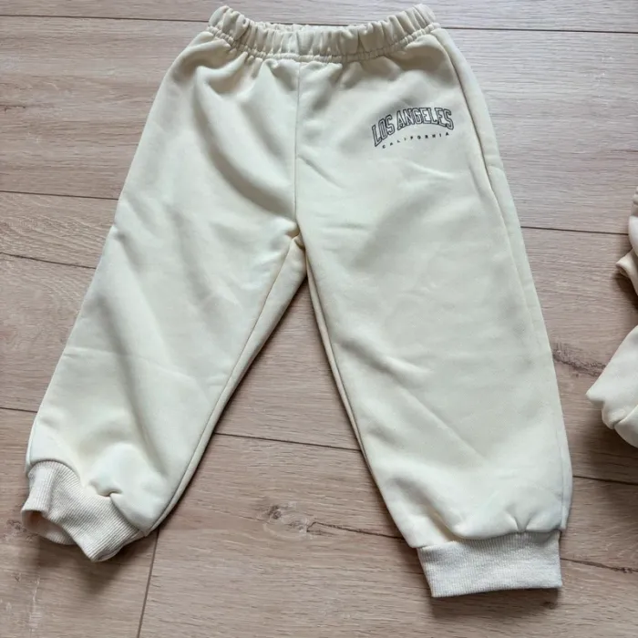 Ensemble beige Los Angeles 18 24 mois sweat court capuche jogging - photo numéro 3