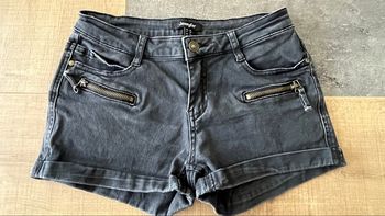 Short en jean noir 