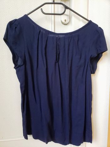 Blouse bleue petites manches Zara