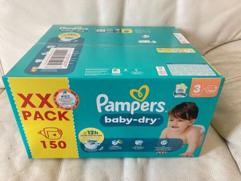 Pack XXL 150 Couches Pampers Baby Dry Taille 3 (6-10 kg)