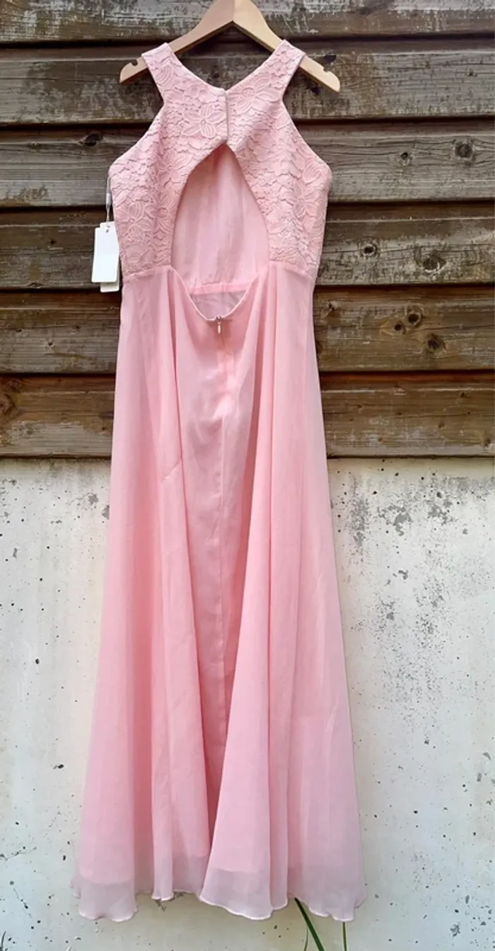 Robe cérémonie rose pastel dos nus taille 12 ans - photo numéro 7
