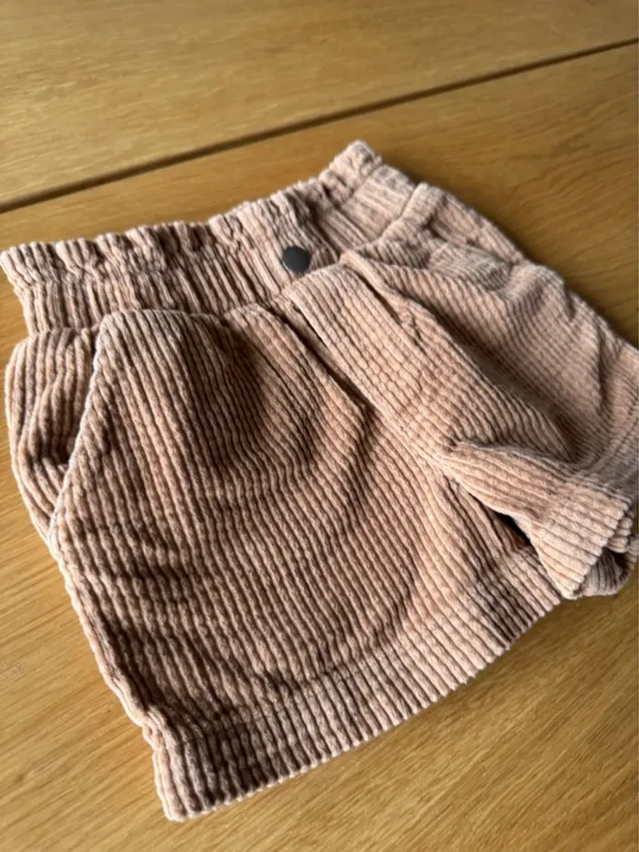Short marron clair en velours côtelé - Taille 3 Ans - photo numéro 4