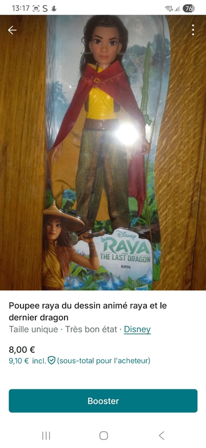 Poupée barbie Raya et le dernier dragon disney