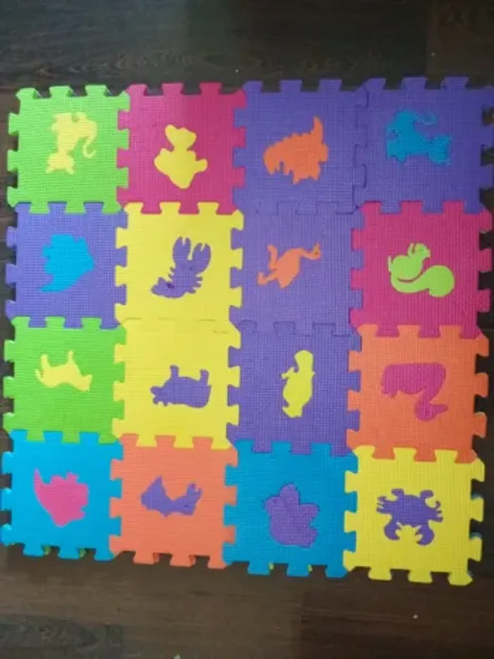 Tapis/Dalle/Puzzles en mousse - 61 pièces - Enfants - Multicolores - photo numéro 3
