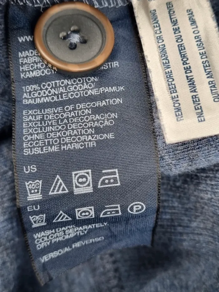 Pull col montant boutonné Tommy Hilfiger bleu – Taille M Hommes (mesures en photos) - photo numéro 7
