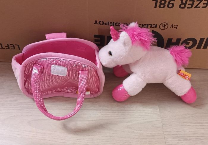 Peluche licorne avec son sac - photo numéro 2