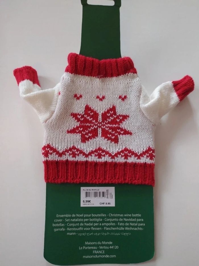 Ensemble Pull et petit chapeau de Noël pour bouteilles Maison du Monde neufs - photo numéro 2